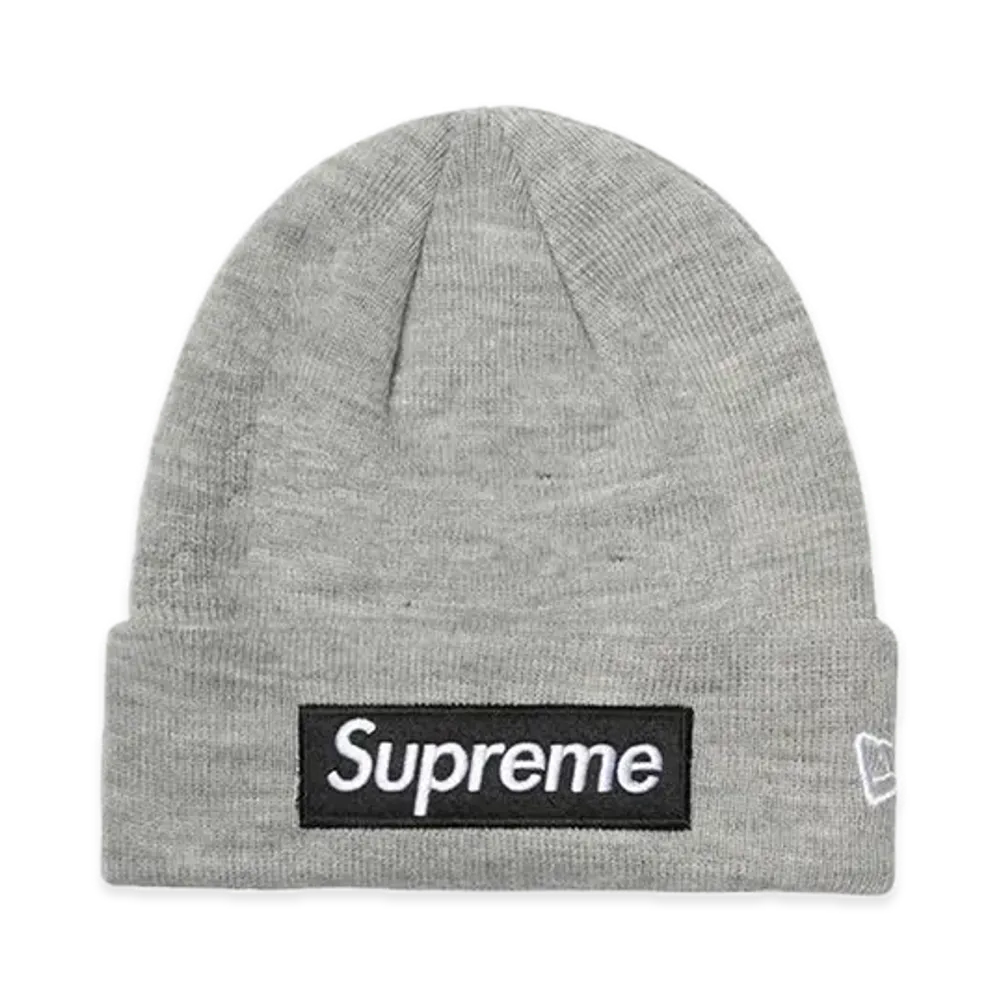 Supreme New Era Box Logo Beanie "Heather Grey"