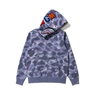 A BATHING APE COLOR CAMO SHARK FULL ZIP HOODIE "Purple"