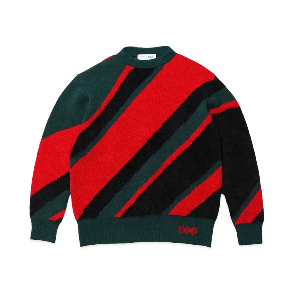 TOGA VIRILIS Regimental knit pullover "GREEN"