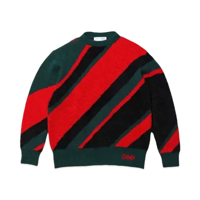 TOGA VIRILIS Regimental knit pullover "GREEN"
