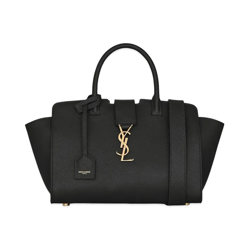 Saint Laurent Downtown Baby Tote In Grained Leather "Black"
