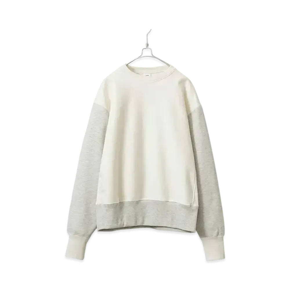 Healthknit Rocker Weight Crew Neck Sweatshirt "Ivory/Heather Gray"