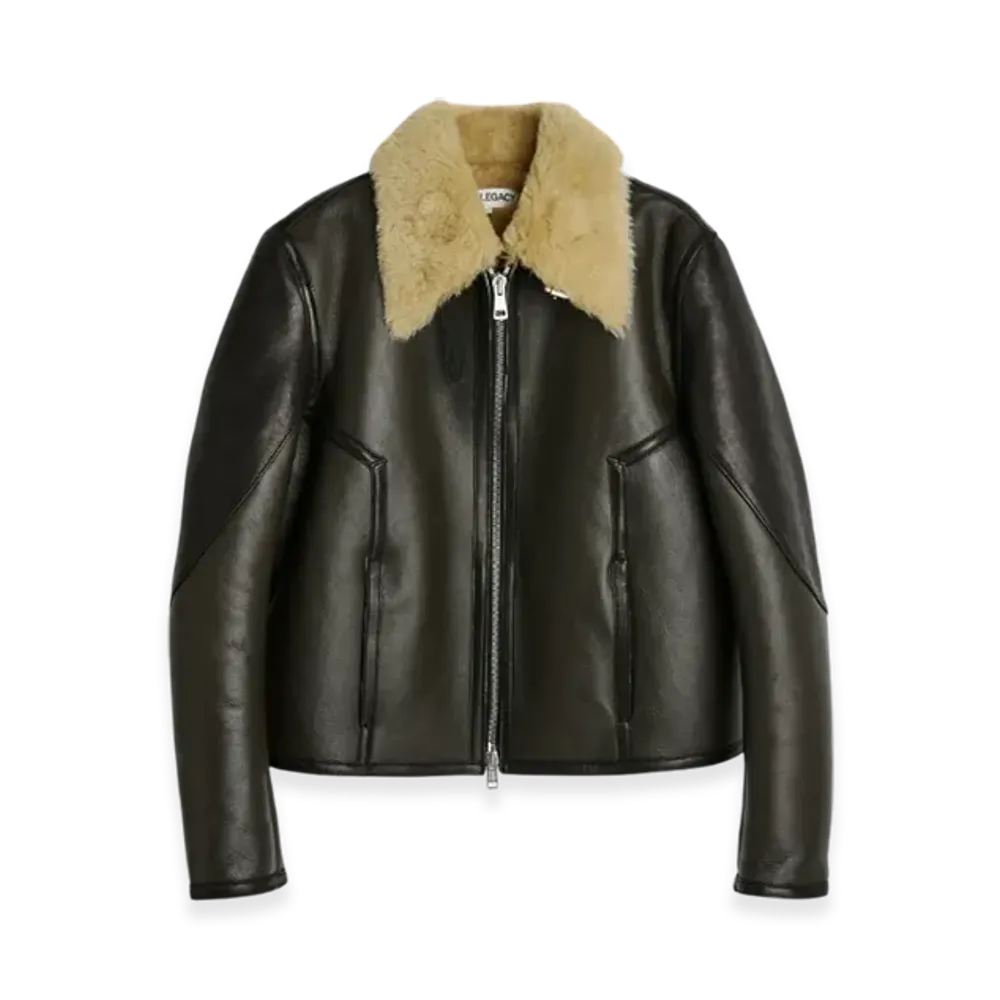 OUR LEGACY Women's Pilot Jacket Shearling "Steel Green"