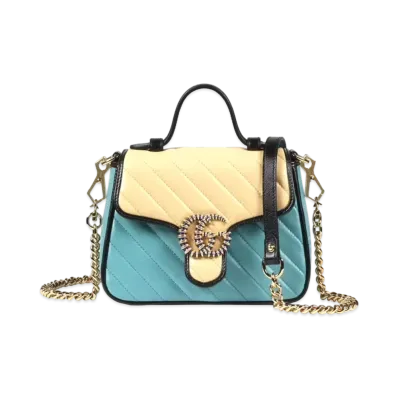 GUCCI Online Exclusive GG Marmont Mini Bag "Butter/Pastel Blue"