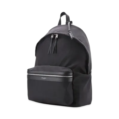 Saint Laurent City Backpack in Nylon Canvas and Leather "Nero"