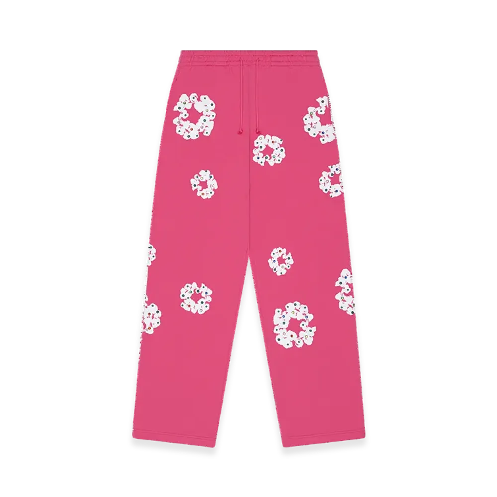 DENIM TEARS Rhinestone Cotton Wreath Sweatpants "Pink"