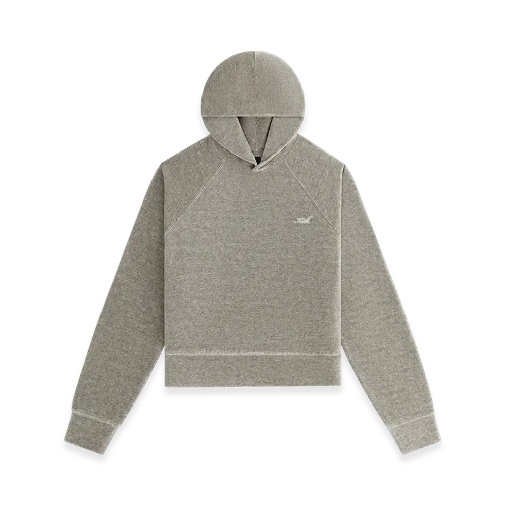 Kith Women Tatum Velour Hoodie "Light Heather Grey"
