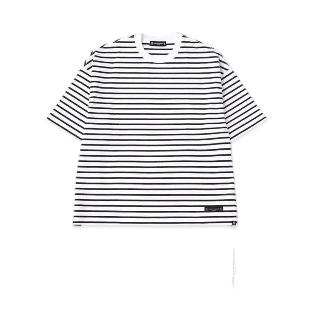 mastermind JAPAN Boxy Striped Tee "White Navy"