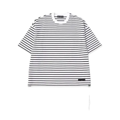 mastermind JAPAN Boxy Striped Tee "White Navy"