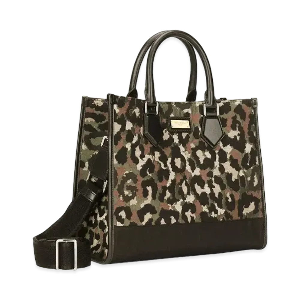 Dolce&Gabbana Shopping Bag Small Camouflage Jacquard "Multicolor"