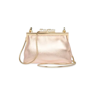 MIU MIU Shoulder Strap With Nappa Leather Wallet "Shiny Pale Pink"