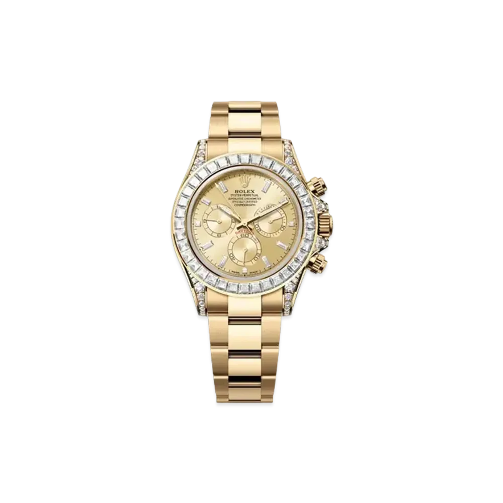 ROLEX Cosmograph Daytona 40mm Oyster Perpetual Diamonds Bezel, Golden Dial with Diamonds "Everose Gold" 126598TBR