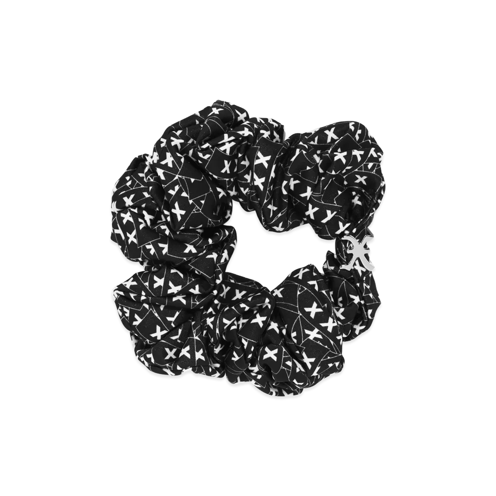 GOD SELECTION XXX Women's XXX Monogram Logo Scrunchie GXL-S26-GD-04 "Black"
