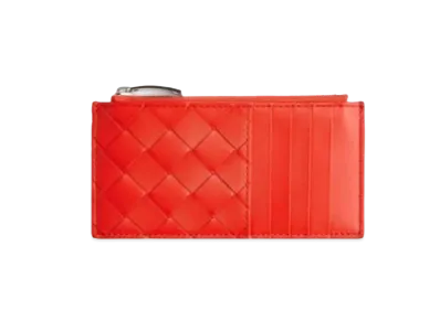Bottega Veneta Zipped Card Holder "Tomato"