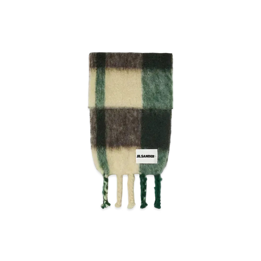 Jil Sander Printed Scarf "Light Yellow/Brown/Green"
