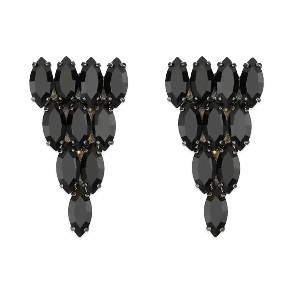 GUCCI Geometric Shape Earrings Tone Metal "Ruthenium"