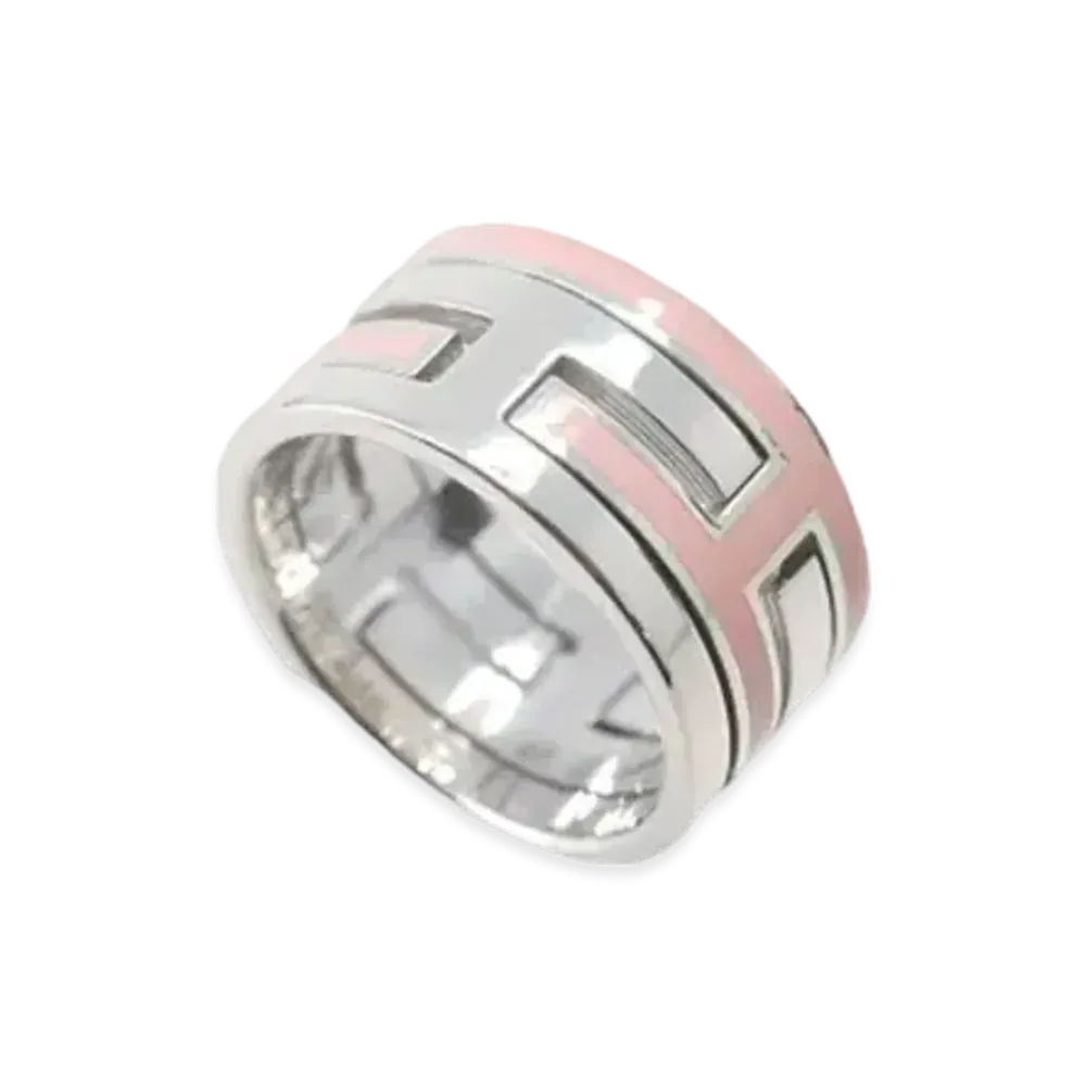 Hermes Move H Ring "Silver/Pink"