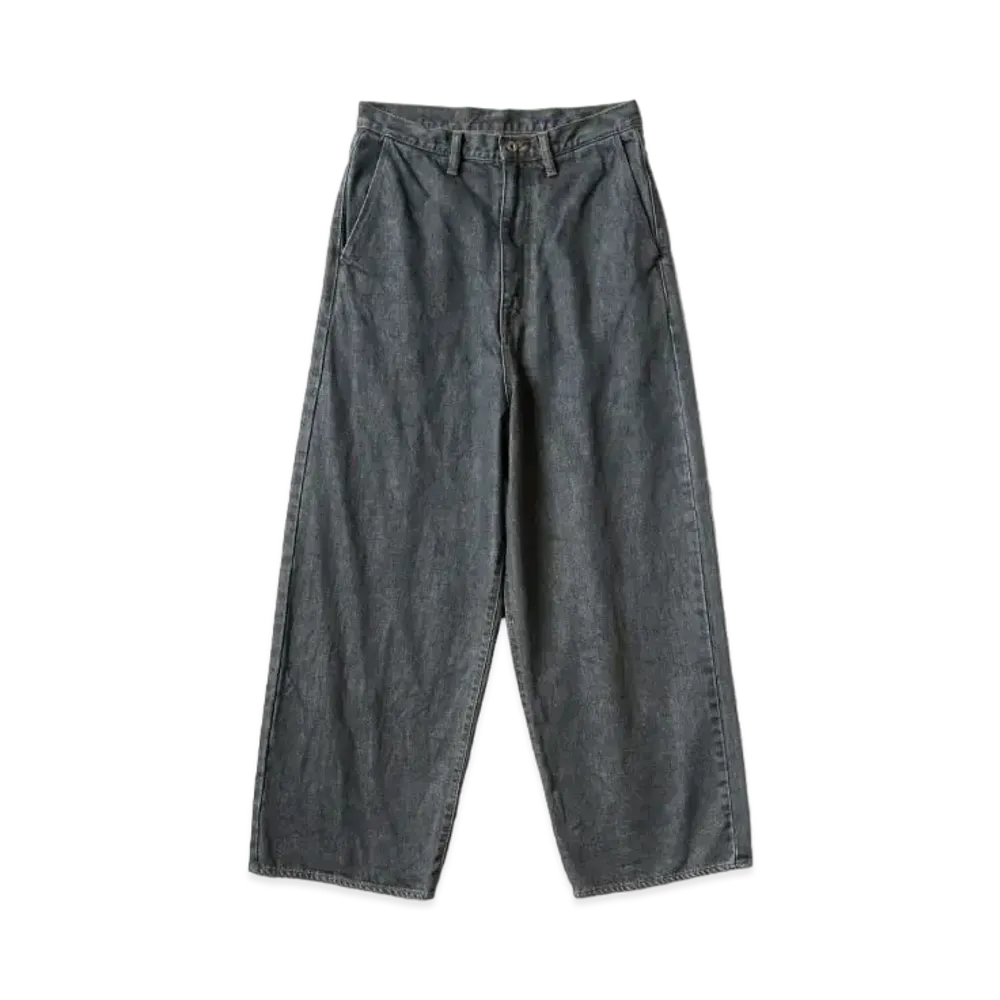 KAPITAL 14oz Black Denim Port Baggy Pants "Indigo"