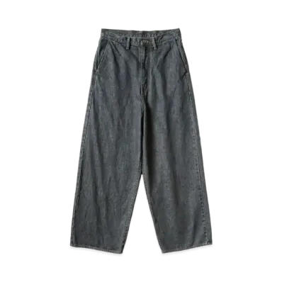 KAPITAL 14oz Black Denim Port Baggy Pants "Indigo"