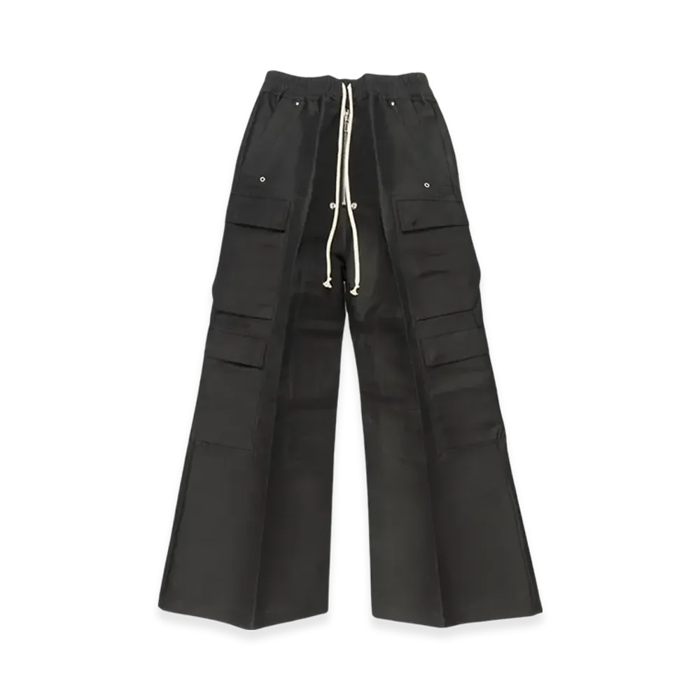Rick Owens Hollywood Cargobelas Pants in Tech Faille "Black"