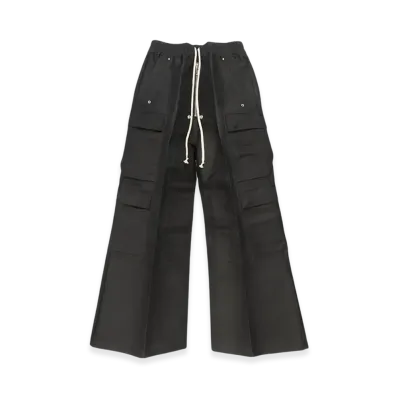 Rick Owens Hollywood Cargobelas Pants in Tech Faille "Black"