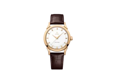 OMEGA Seamaster Milano Cortina 2026 37MM Alligator Leather Strap "Moonshine Gold/White/Brown" 522.53.37.20.04.001