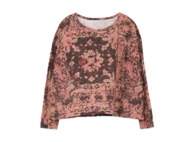 Yohji Yamamoto Y's TWISTED YARN JACQUARD PATTERN BIG ROUND NECK T "Red"