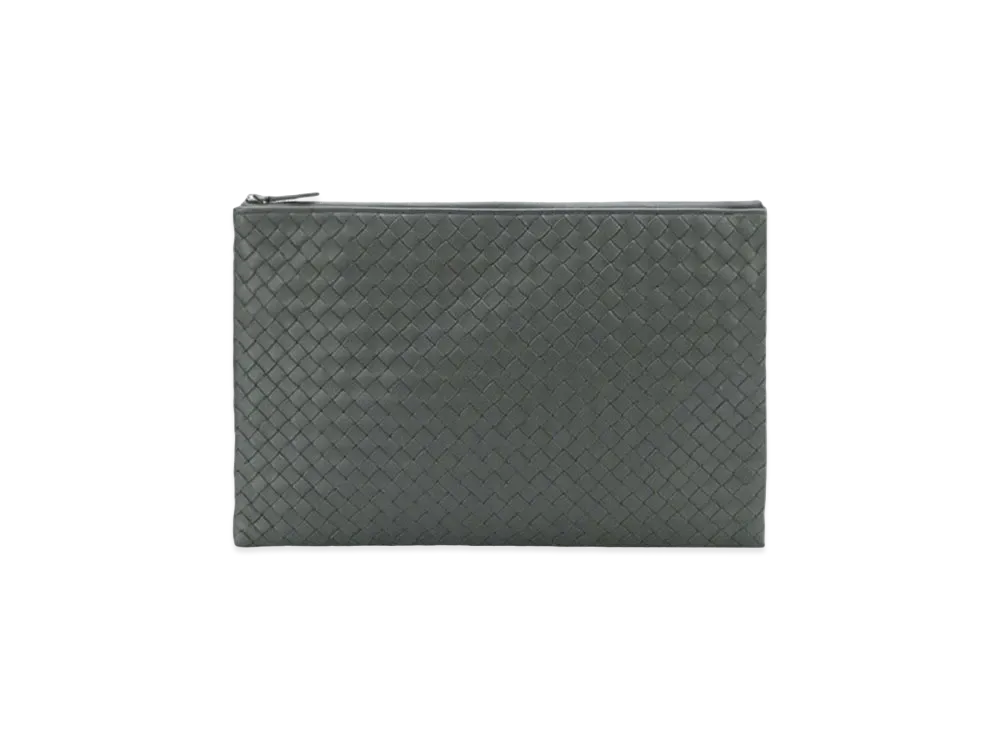 Bottega Veneta Lambskin Clutch Bag "Dark Grey"