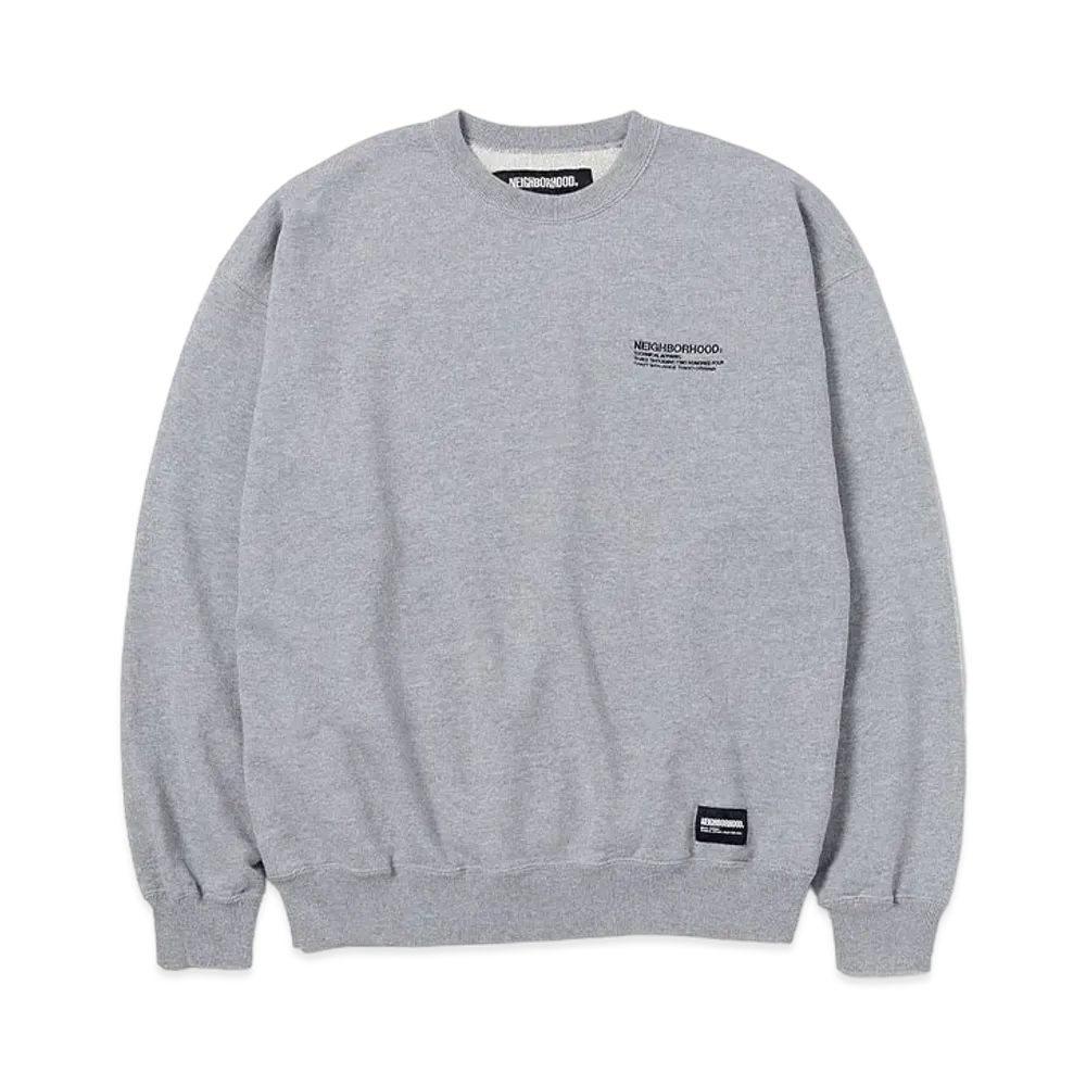 NEIGHBORHOOD 24SS Plain Sweat Shirt "Gray"