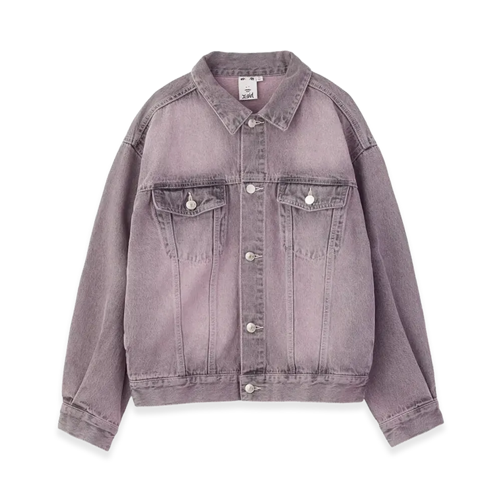 X-Girl Women's Logo Mark Stitched Denim Jacket "Pink"