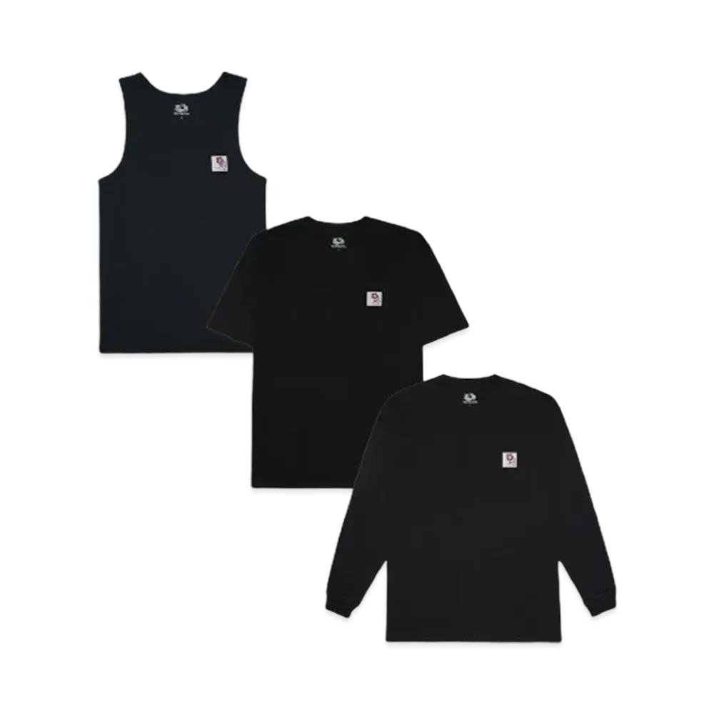 SYUMAN. Flower tag 3pack (Tank,Tee,Long Sleeves) "Blk"