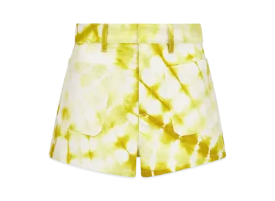 Dior Miss Dior Shorts Cotton Denim with Tie & Dior Motif "Lime Green"