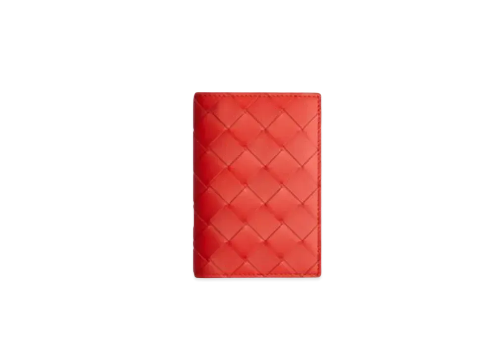 Bottega Veneta Flap Card Holder "Tomato"