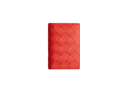 Bottega Veneta Flap Card Holder "Tomato"