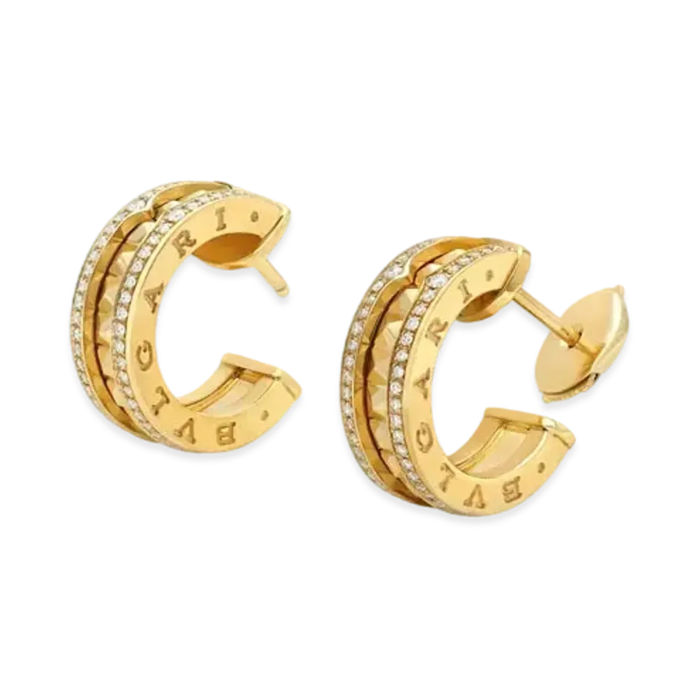 BVLGARI B Zero 1 Diamond Earrings "Yellow Gold"
