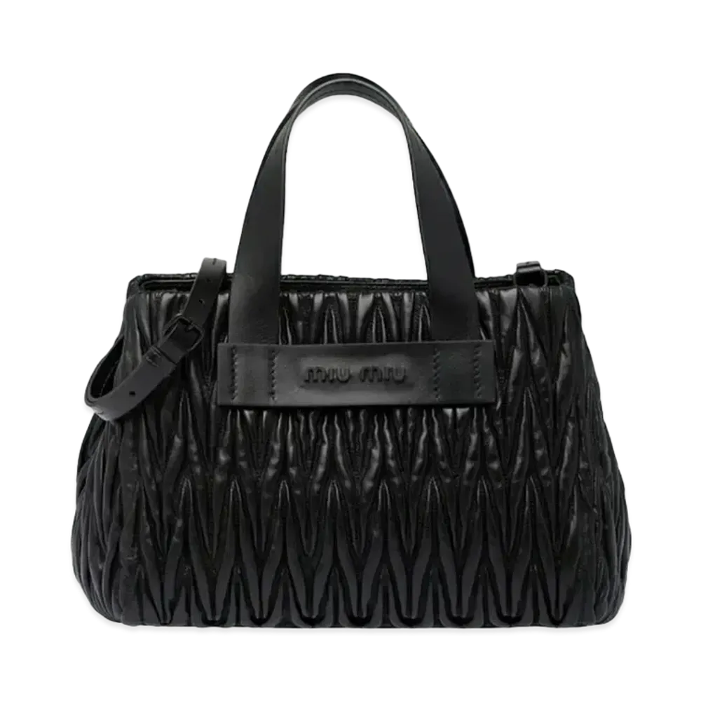 MIU MIU Materasse Leather Handbag "Black"