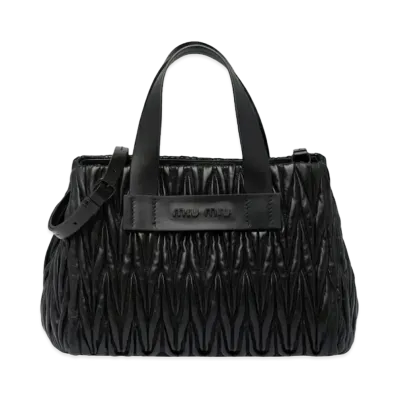 MIU MIU Materasse Leather Handbag "Black"
