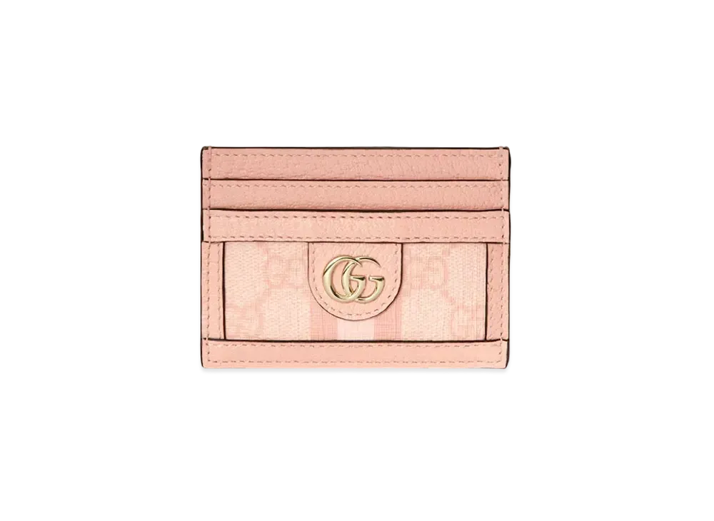GUCCI Ophidia GG Card Case GG Supreme Canvas "Dusty Pink"