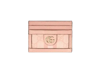 GUCCI Ophidia GG Card Case GG Supreme Canvas "Dusty Pink"