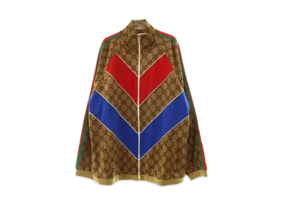 GUCCI GG Printed Technical Jersey Jacket "Brown/Red/Blue/Green"