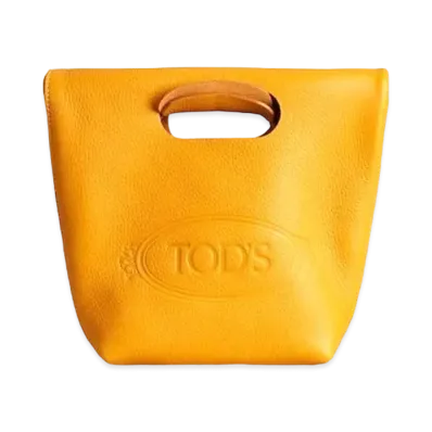 TOD'S Shopping Tote In Leather Mini "Yellow"