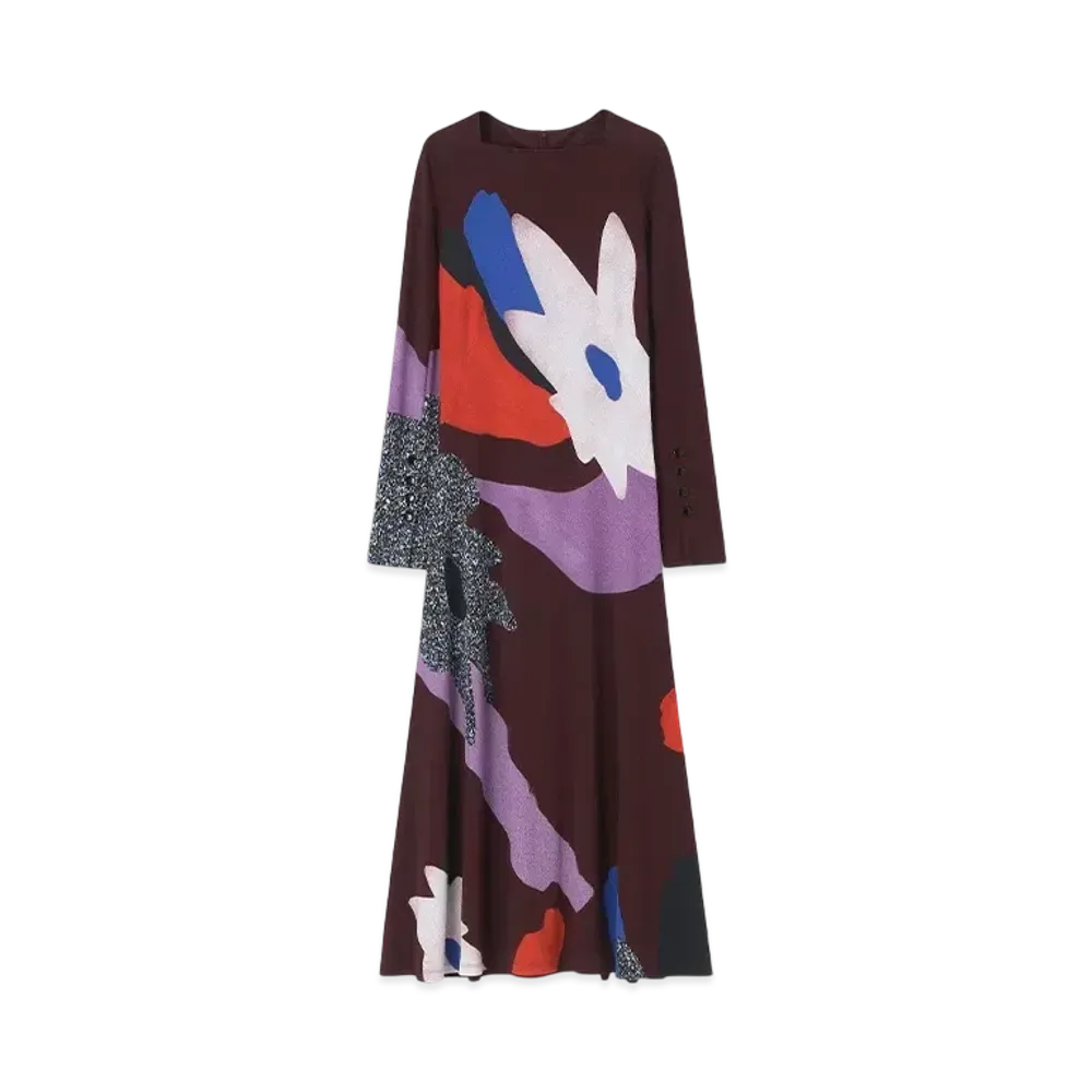 Paul Smith Womens Botanical Collage Dress "Burgundy"