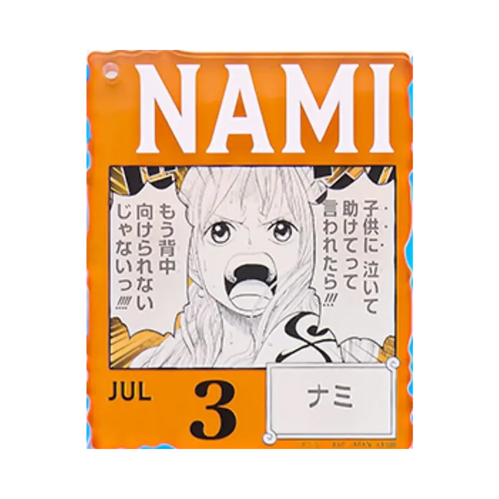 BANDAI "Ichiban Kuji" -ONE PIECE BASE SHOP Lottery 366DAYS OF BIRTHDAYS- Birth Month January-March Ryo Colors Acrylic Block Charm Prize 7/3 Nami