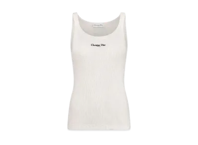 Dior Women's Tank Top Ribbed Cotton Jersey "White"