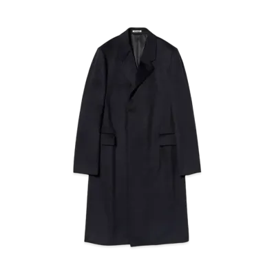 AURALEE Cashmere Moleskin Chesterfield Coat "Dark Navy"