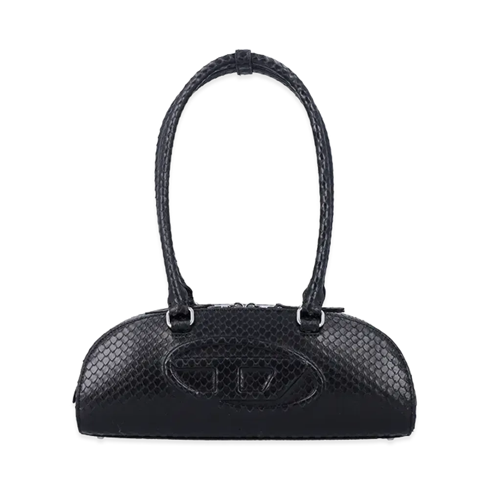 Diesel Women's Leather 1Dr Dome Shoulder Bag "Black"