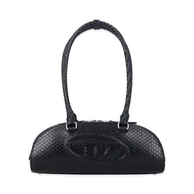 Diesel Women's Leather 1Dr Dome Shoulder Bag "Black"