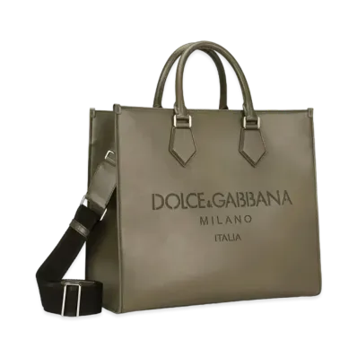 Dolce&Gabbana Shopping Bag Large Calfskin Logo "Green"