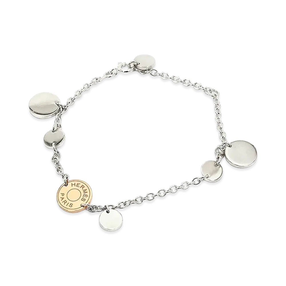 Hermes Women's Confettis Bracelet 18cm "Silver/Pink Gold"