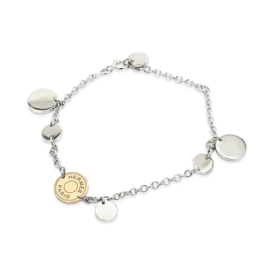 Hermes Women's Confettis Bracelet 18cm "Silver/Pink Gold"